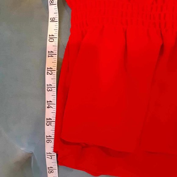 bebe lipstick red beaded front peplum top - Picture 8 of 9